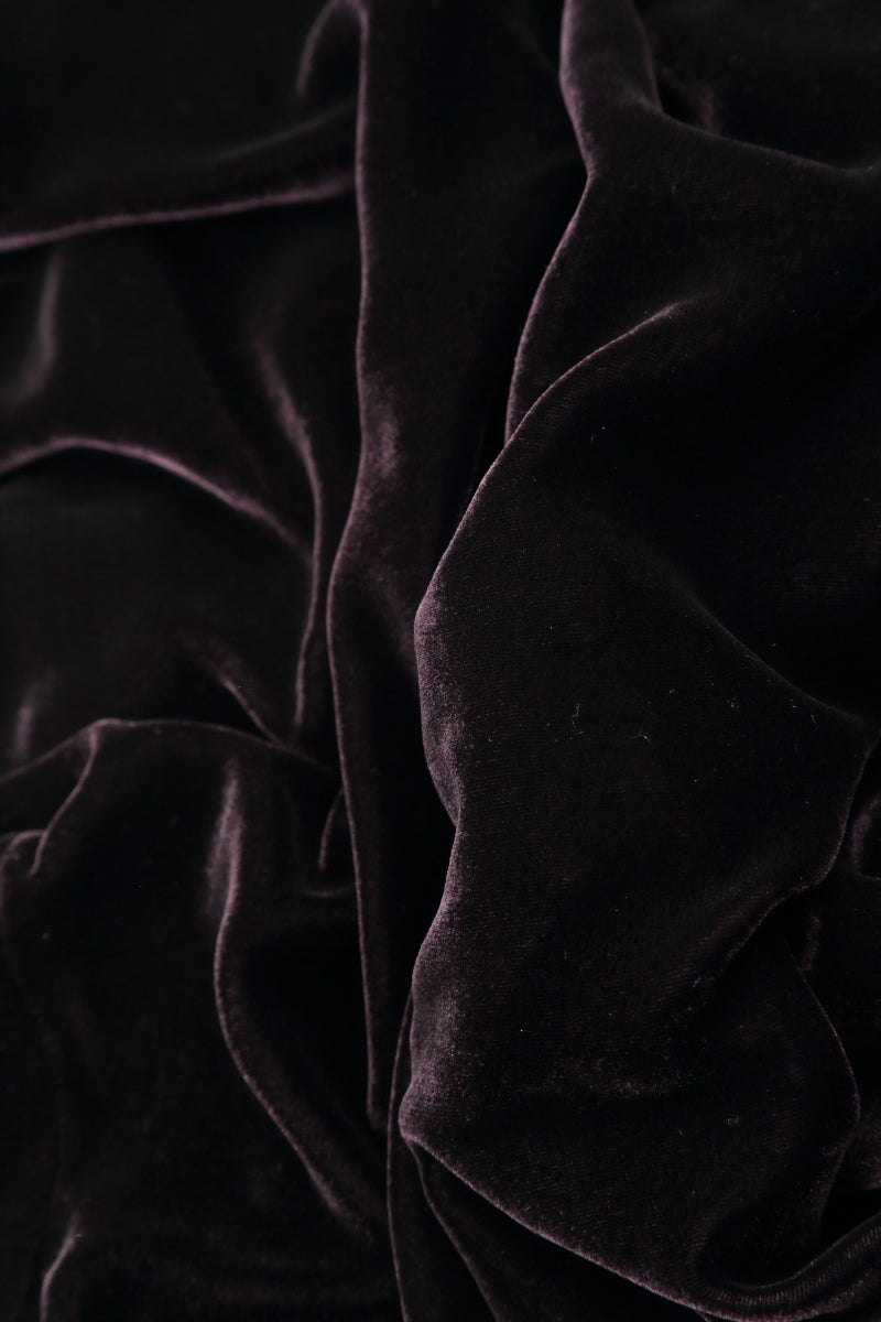 Vintage Violet Silk Velvet Bead Necklace 6