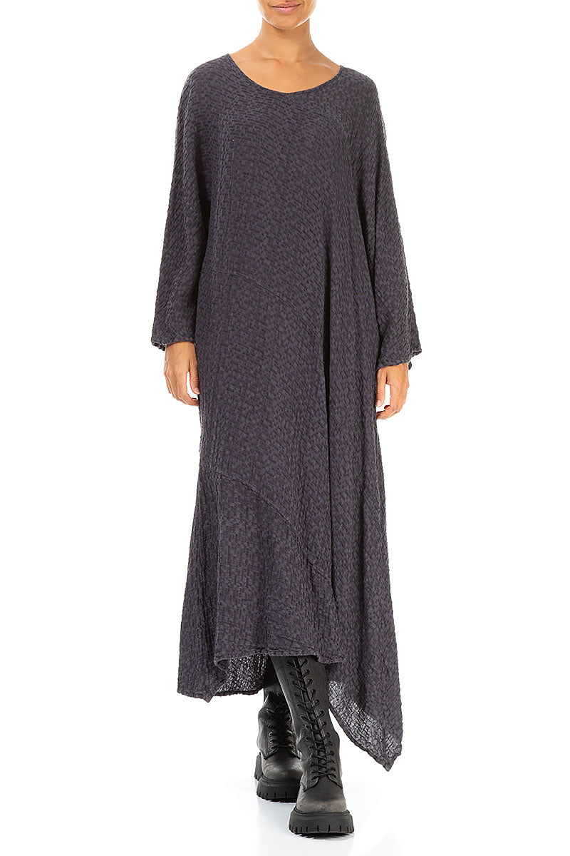 Violet Textured Linen Dress 4