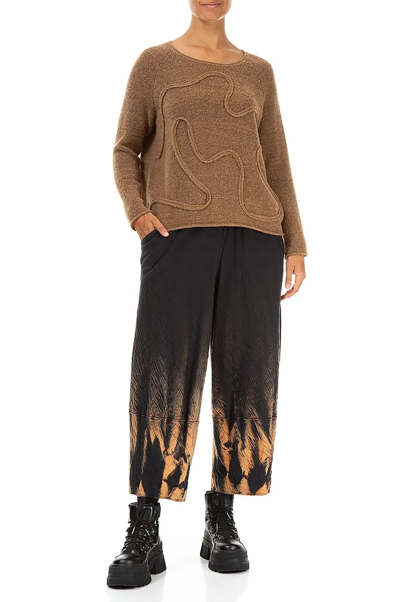 Wavy Seam Caramel Wool Sweater 4