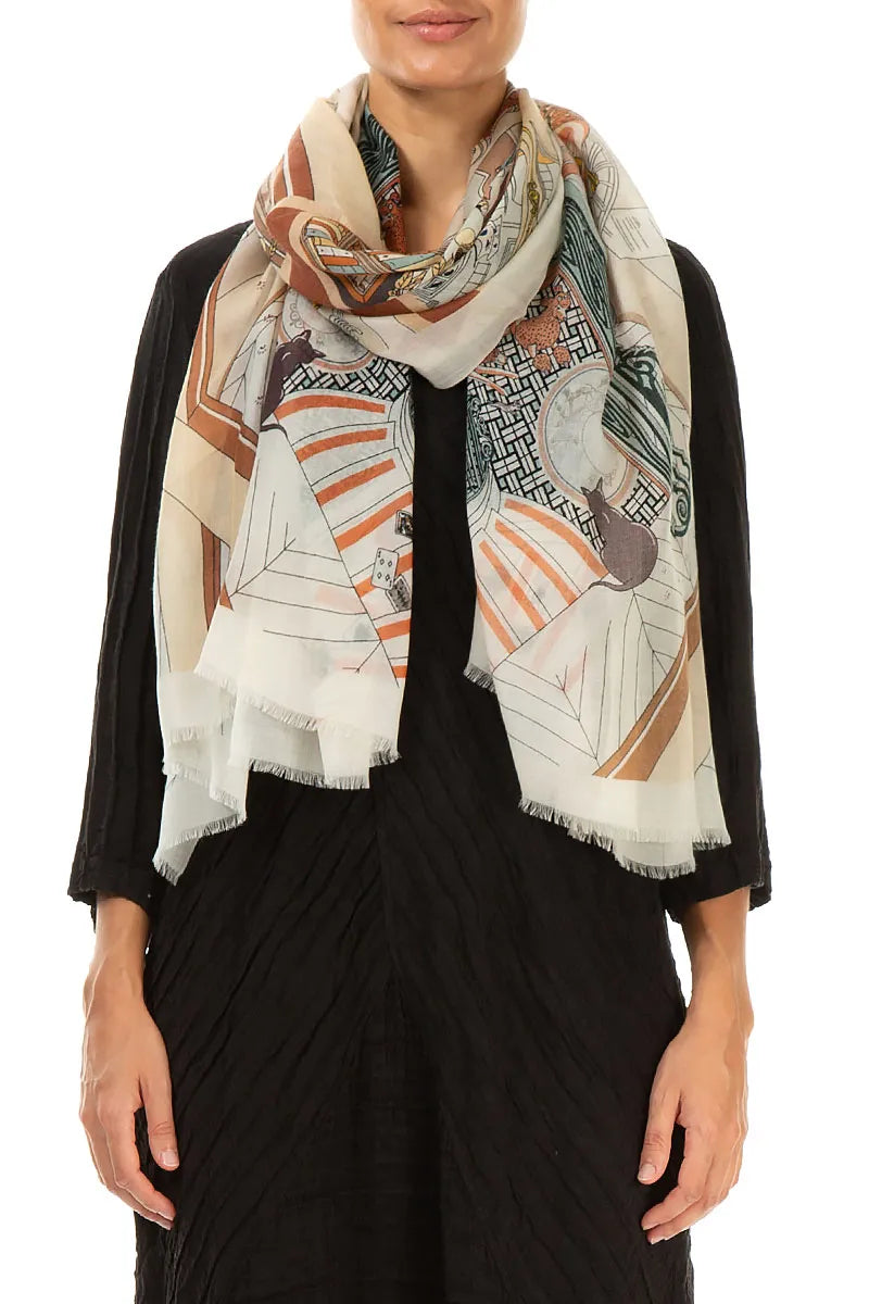 Western Reverie Cashmere Silk Scarf 1