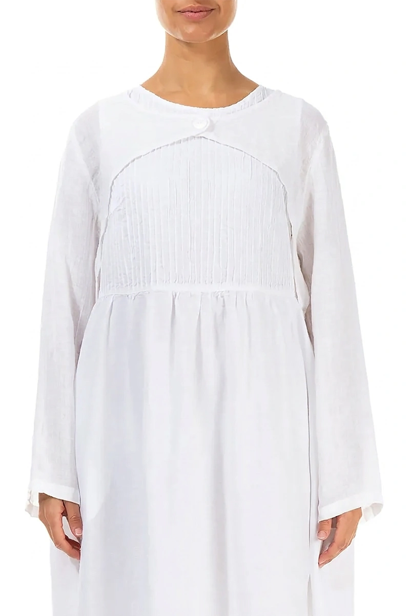 White Gauze Linen Overlay Jacket