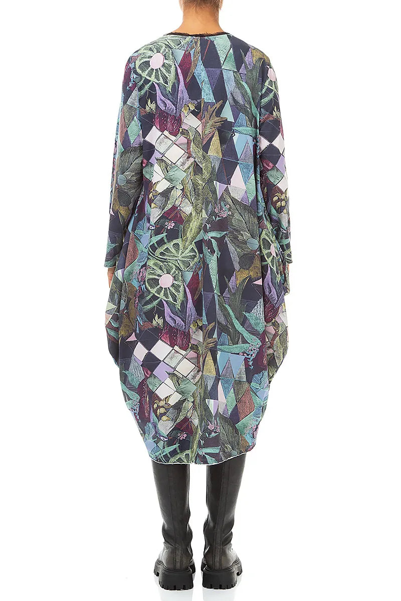 Wide Art Mosaic Cotton Dress