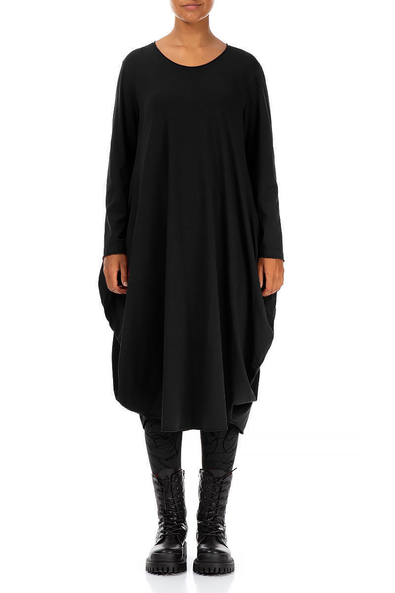 Wide Black Cotton Dress 1