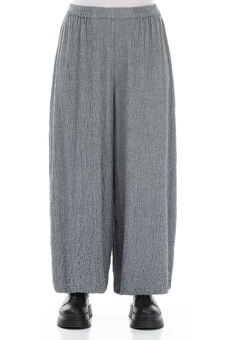 Wide Grey Wool Trousers 1