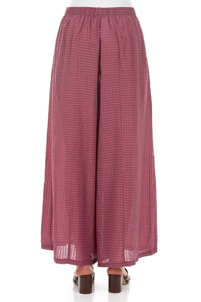Wide Leg Antique Ruby Textured Silk Trousers 2