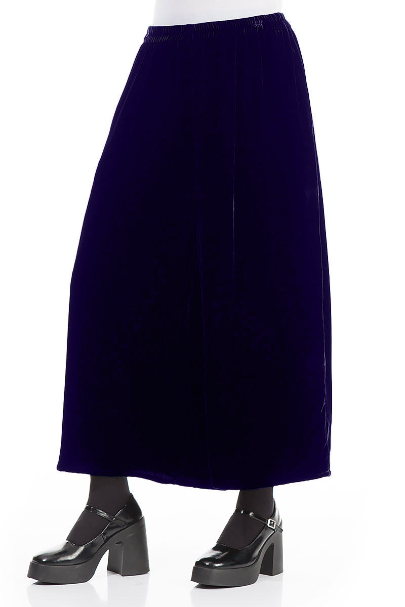 Wide Loose Royal Purple Silk Velvet Trousers 3
