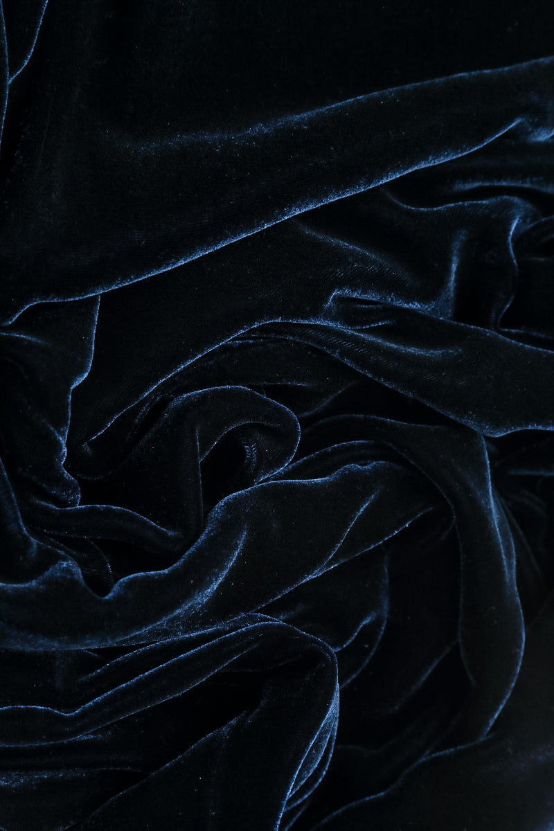 Wide Royal Blue Silk Velvet Scarf