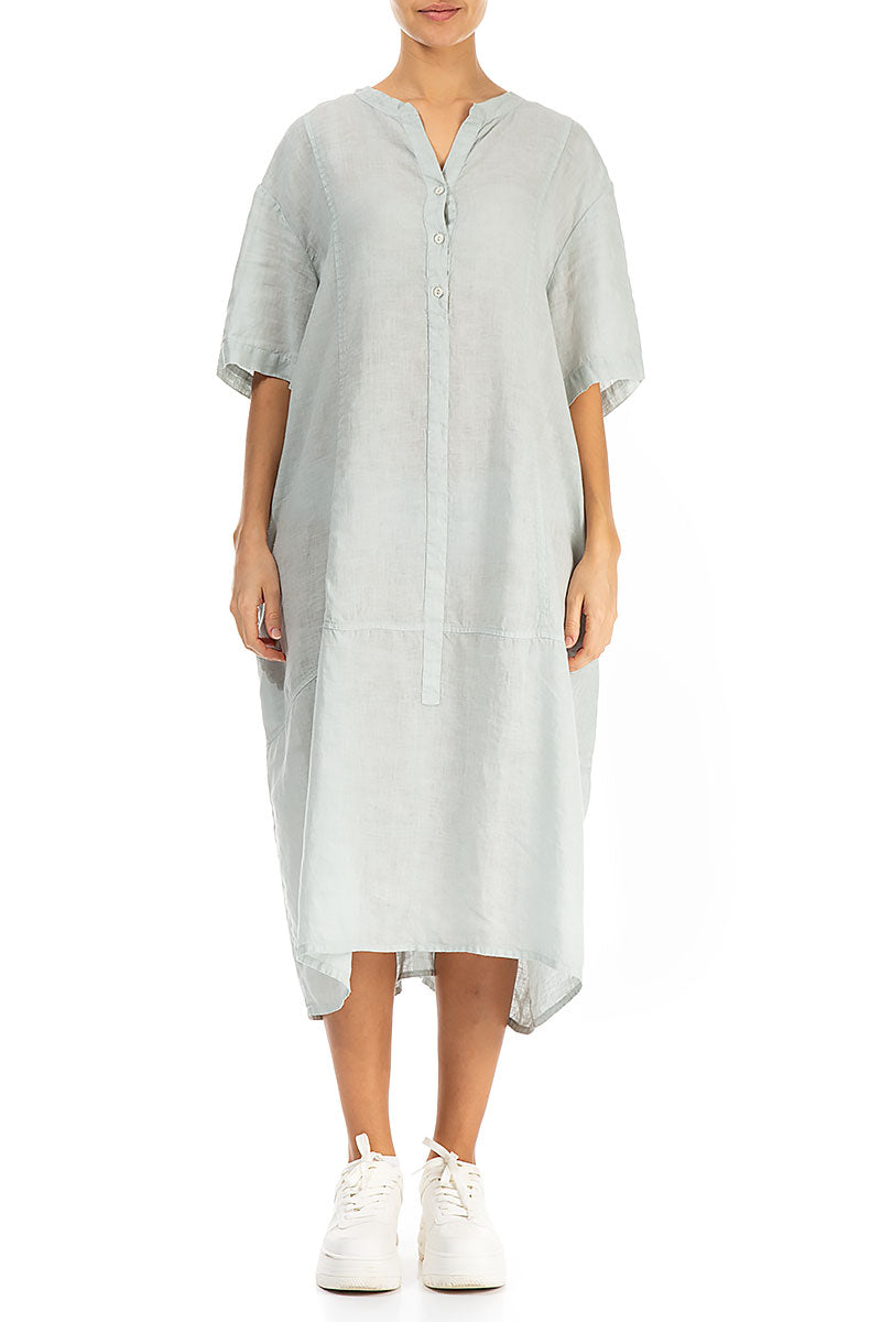 Wide Sleeves Washed Out Breeze Linen Dress
