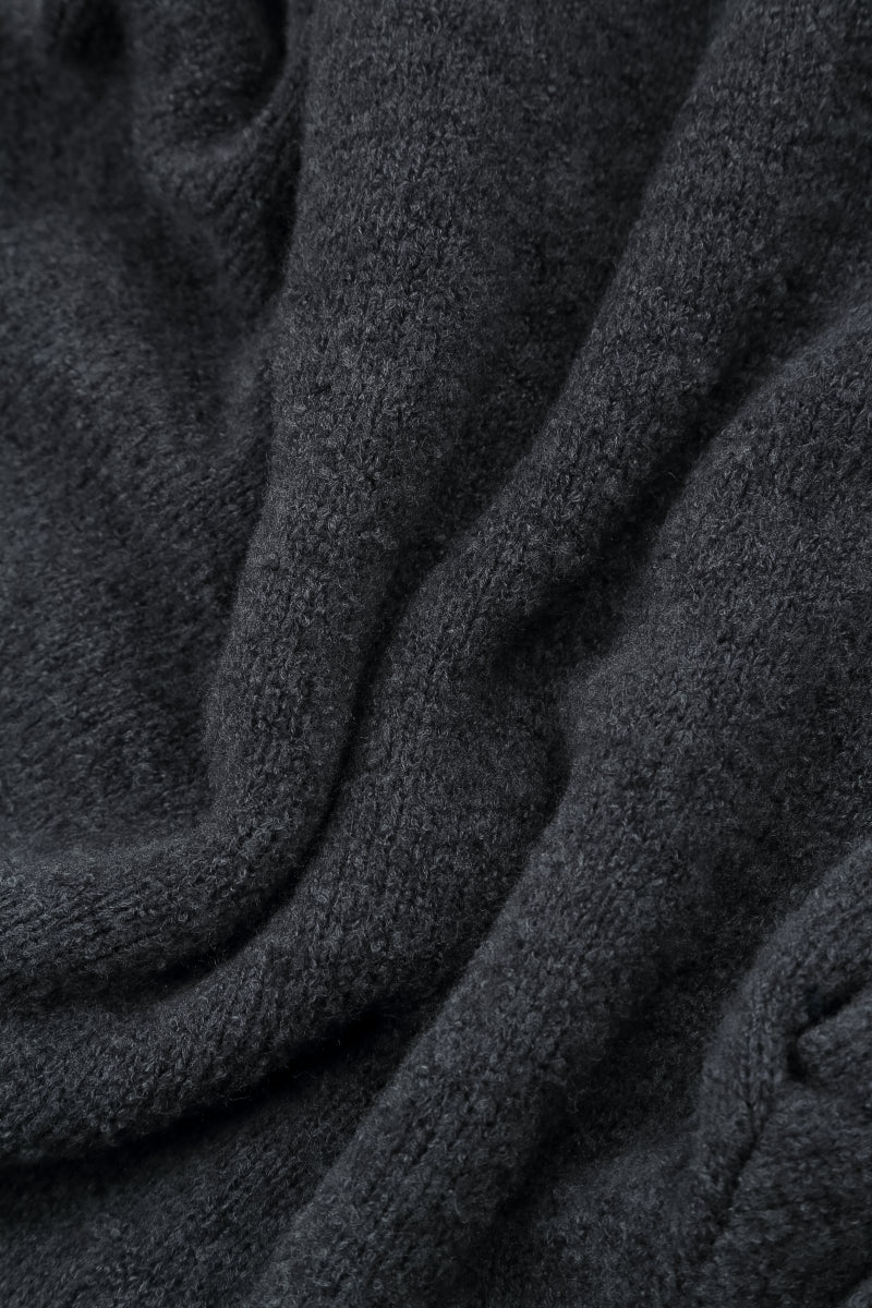 Wide Wavy Seam Dark Grey Wool Sweater 5