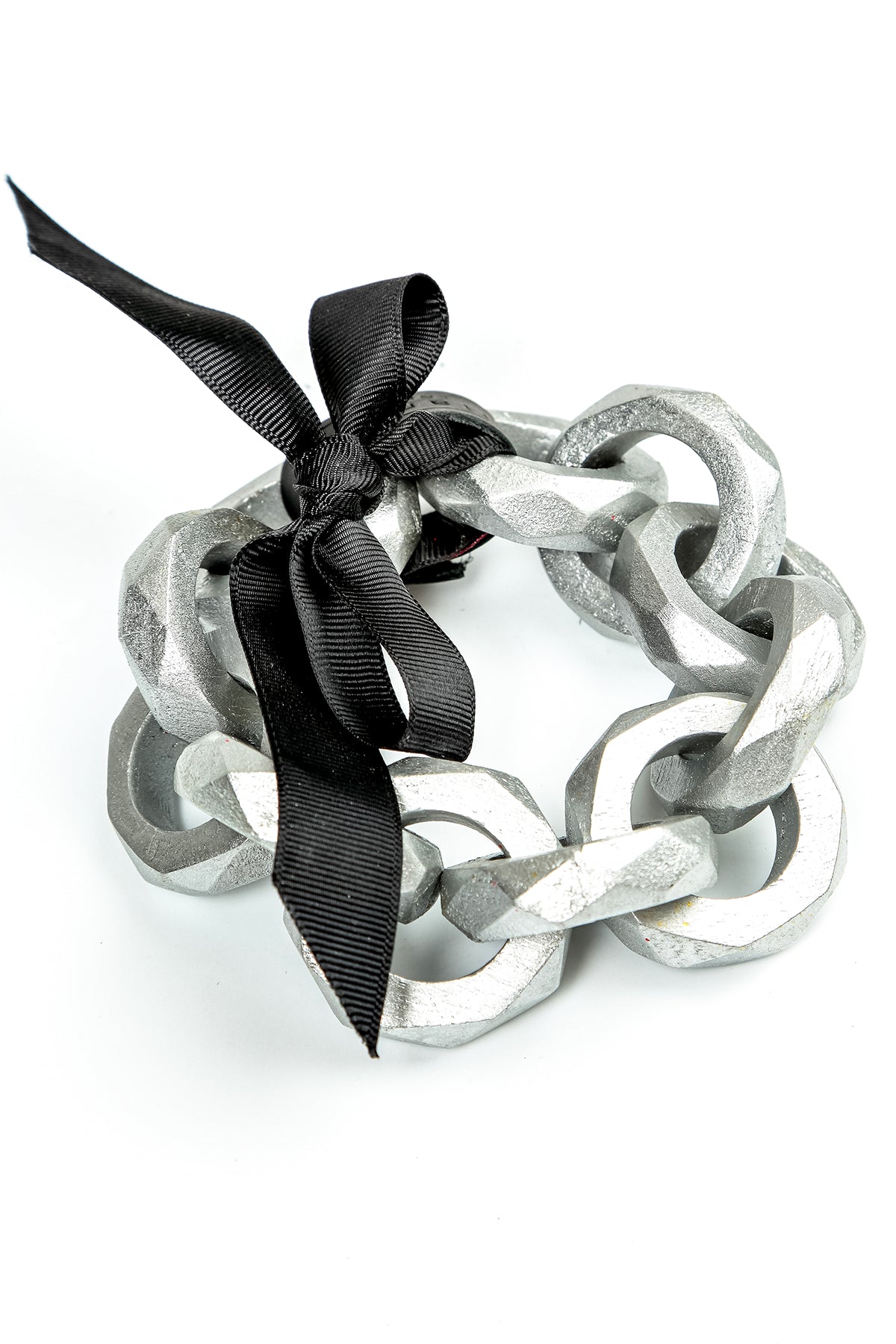 Wooden Loop Silver Chain Bracelet 3