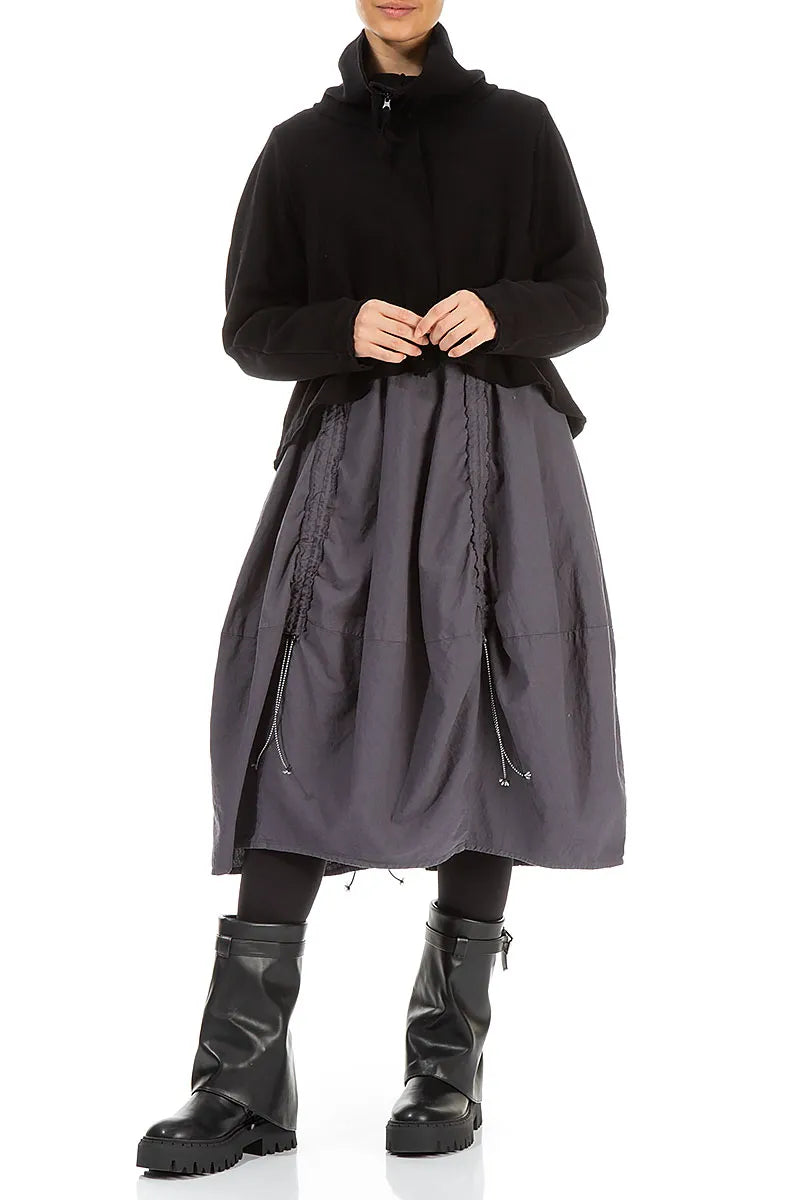 Zip Collar Black Cotton Jersey Jacket 4