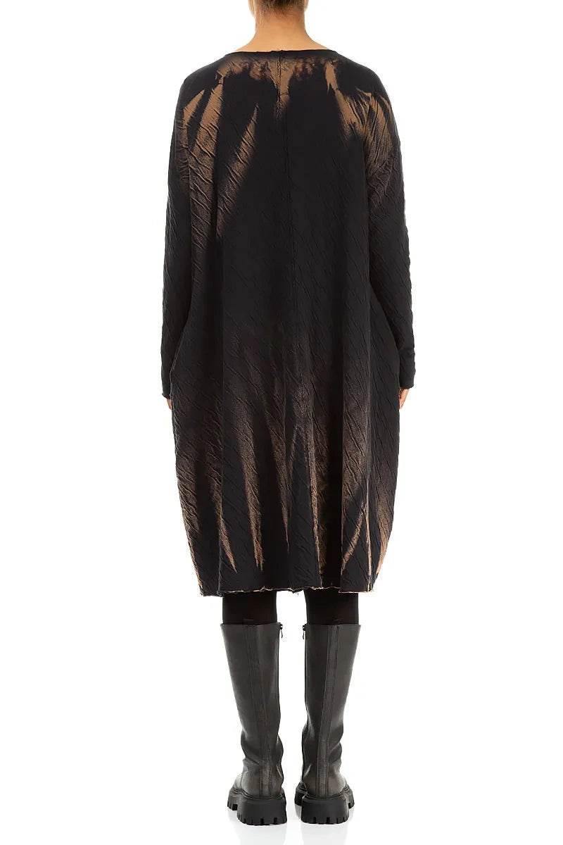 Zips Embellished Tie-Dye Wavy Cotton Dress 3