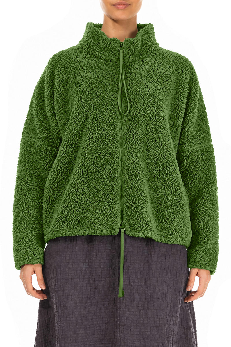 Zips Shamrock Green Teddy Cotton Jacket – grizas.com