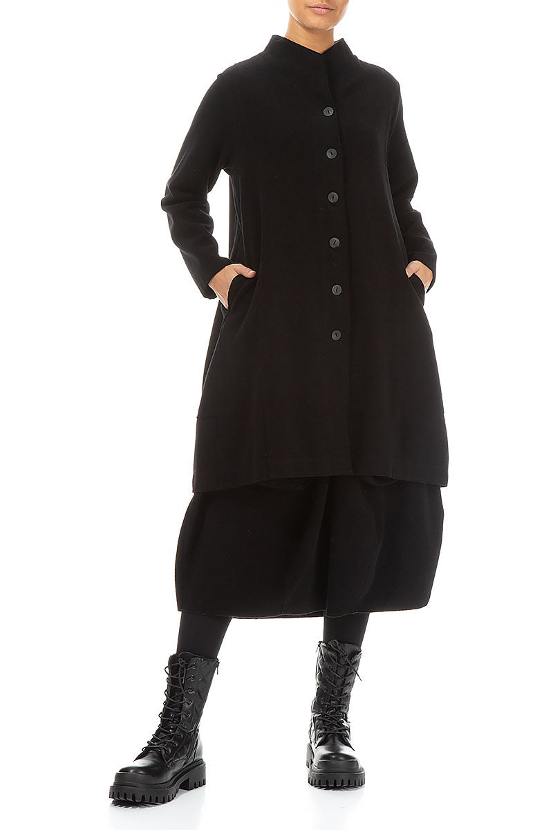 A-Line Black Jersey Cotton Jacket 4