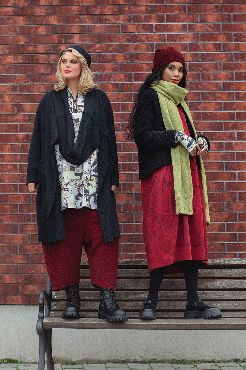 Adjustable Collar Grey Wavy Cotton Jacket 7