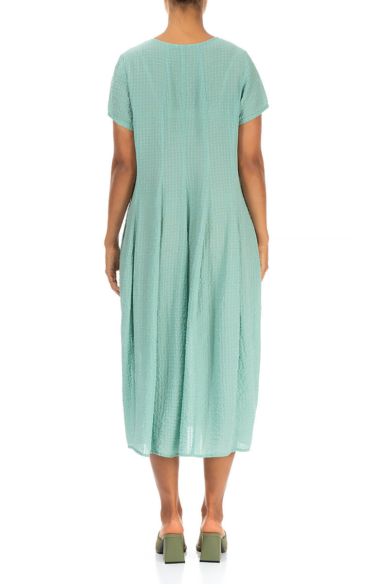 Balloon Mint Green Textured Silk Dress 2