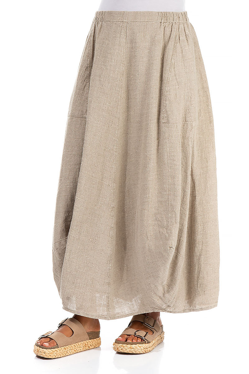 Balloon Natural Linen Maxi Skirt 3