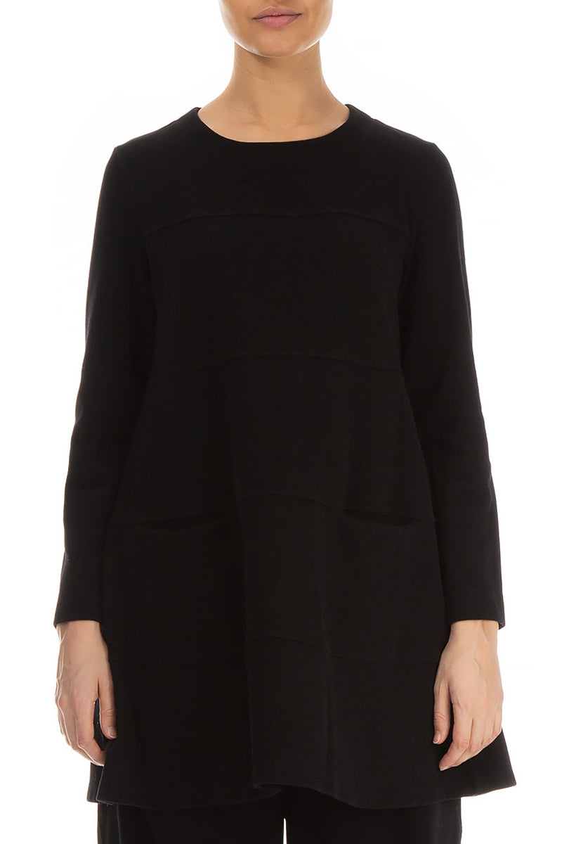Black Cotton Jersey Tunic –