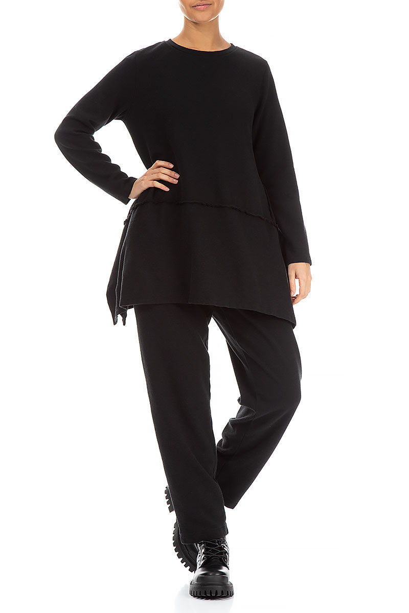 Black Rib Cotton Wool Tunic 4