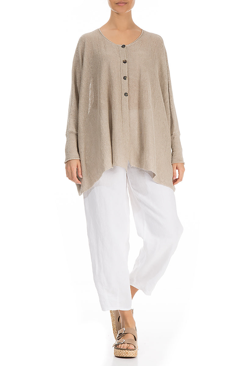 Boxy Natural Linen Cardigan 5