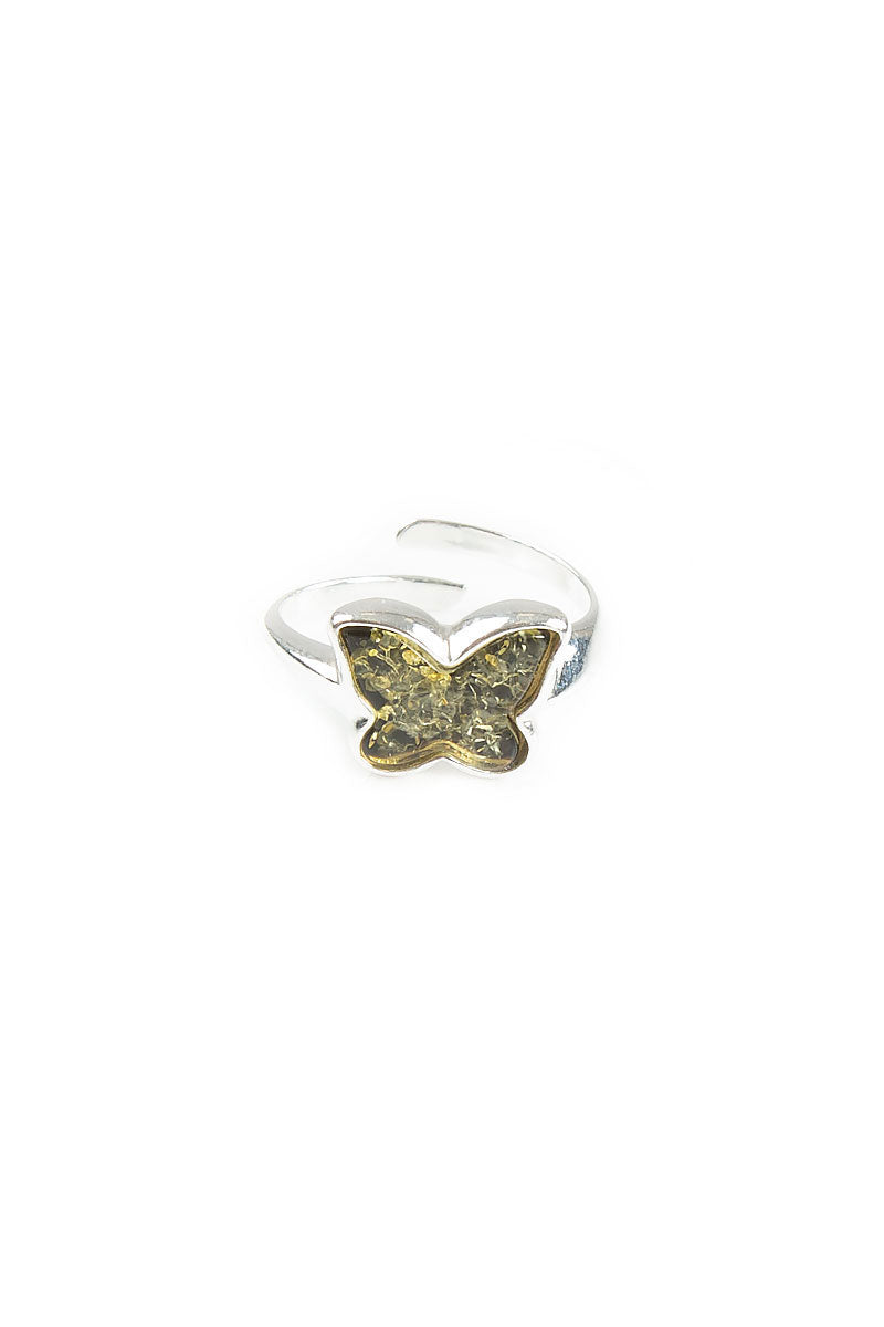 Butterfly Amber Ring