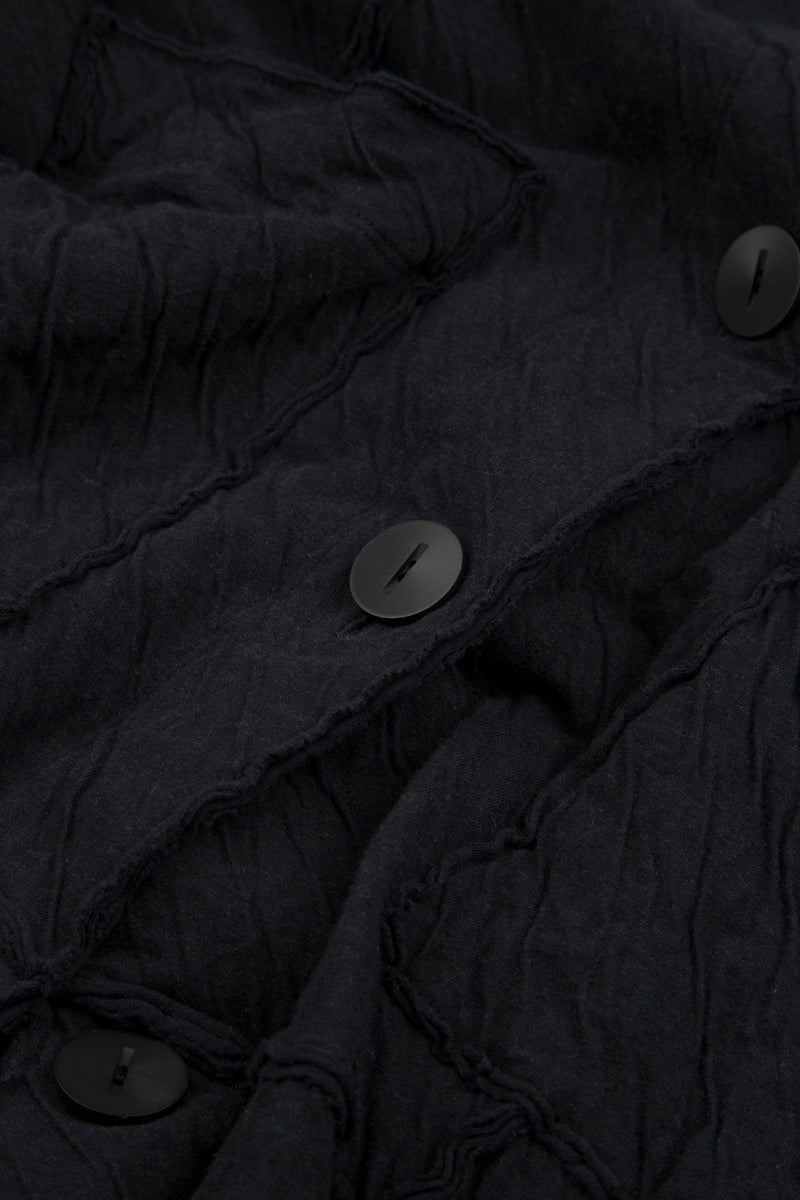 Collar Neck Grey Wavy Cotton Jacket 5