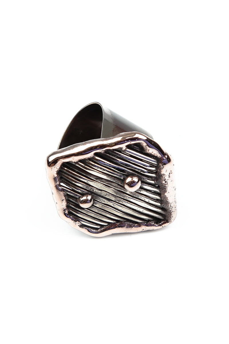 Dots On Stripes Metal Ring 4