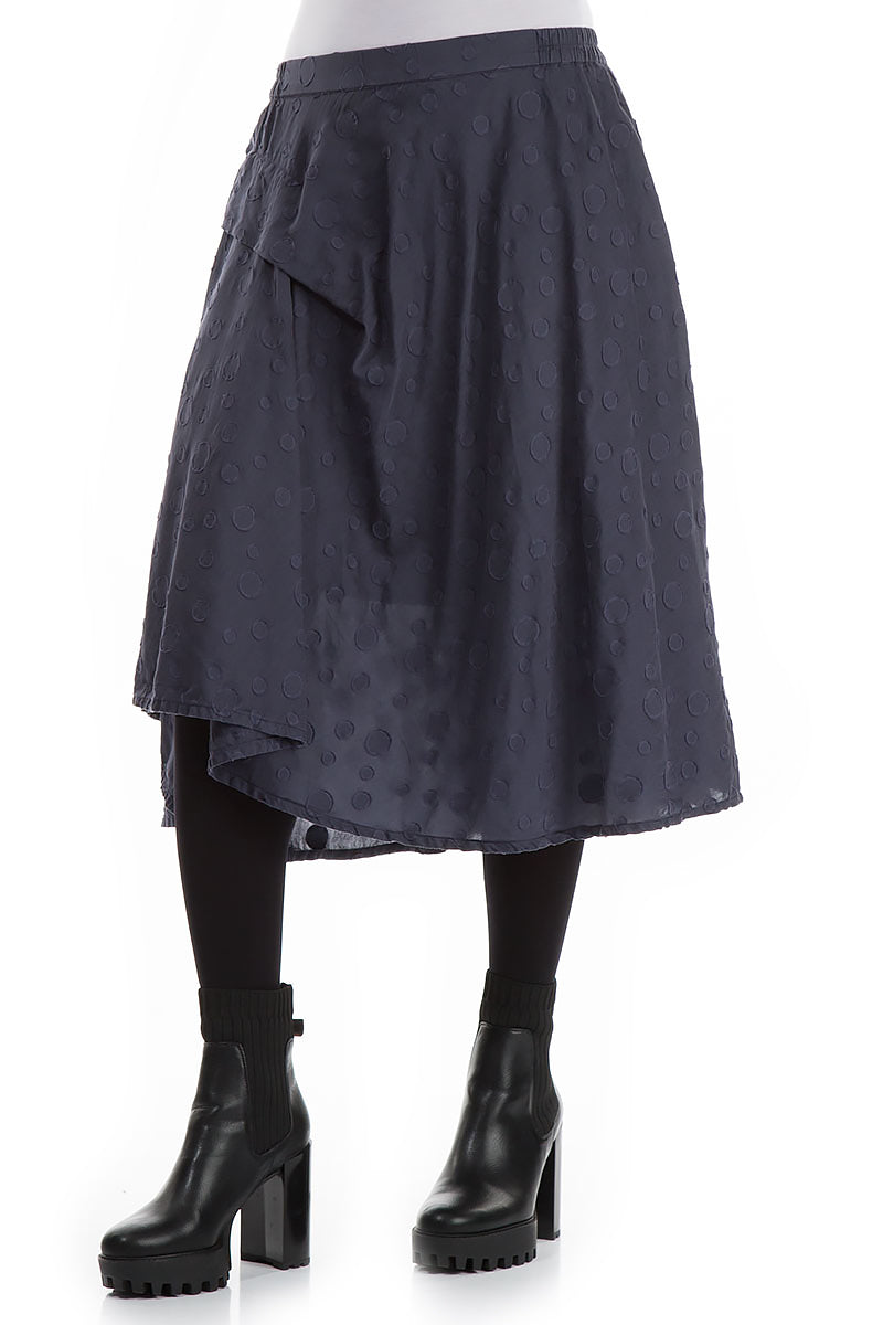 Dotty Dark Purple Silk Cotton Skirt 3