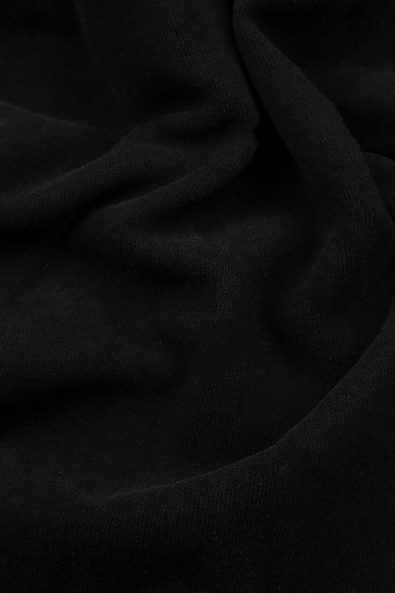 Flared Black Cotton Jersey Dress 5