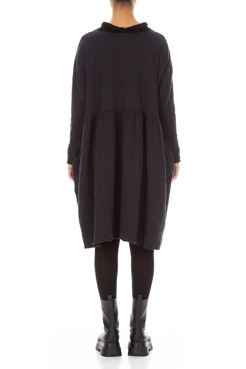 Flared Loose Grey Wavy Cotton Dress 2