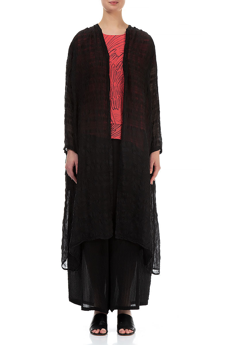 Flowy Black Light Silk Jacket 1