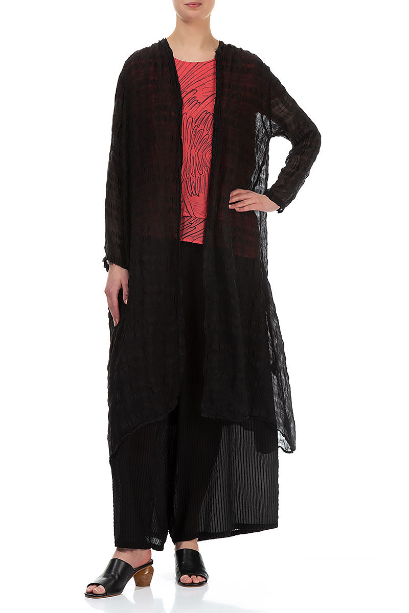 Flowy Black Light Silk Jacket 3