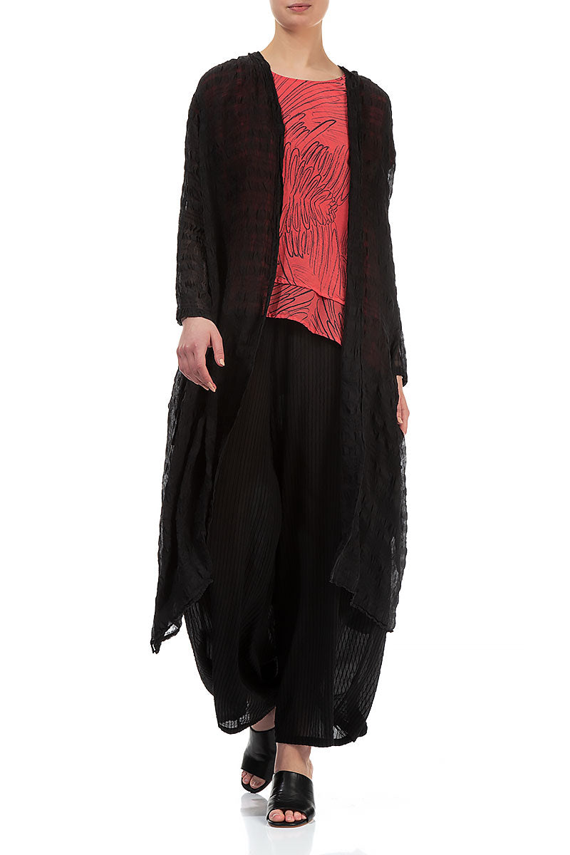 Flowy Black Light Silk Jacket 4