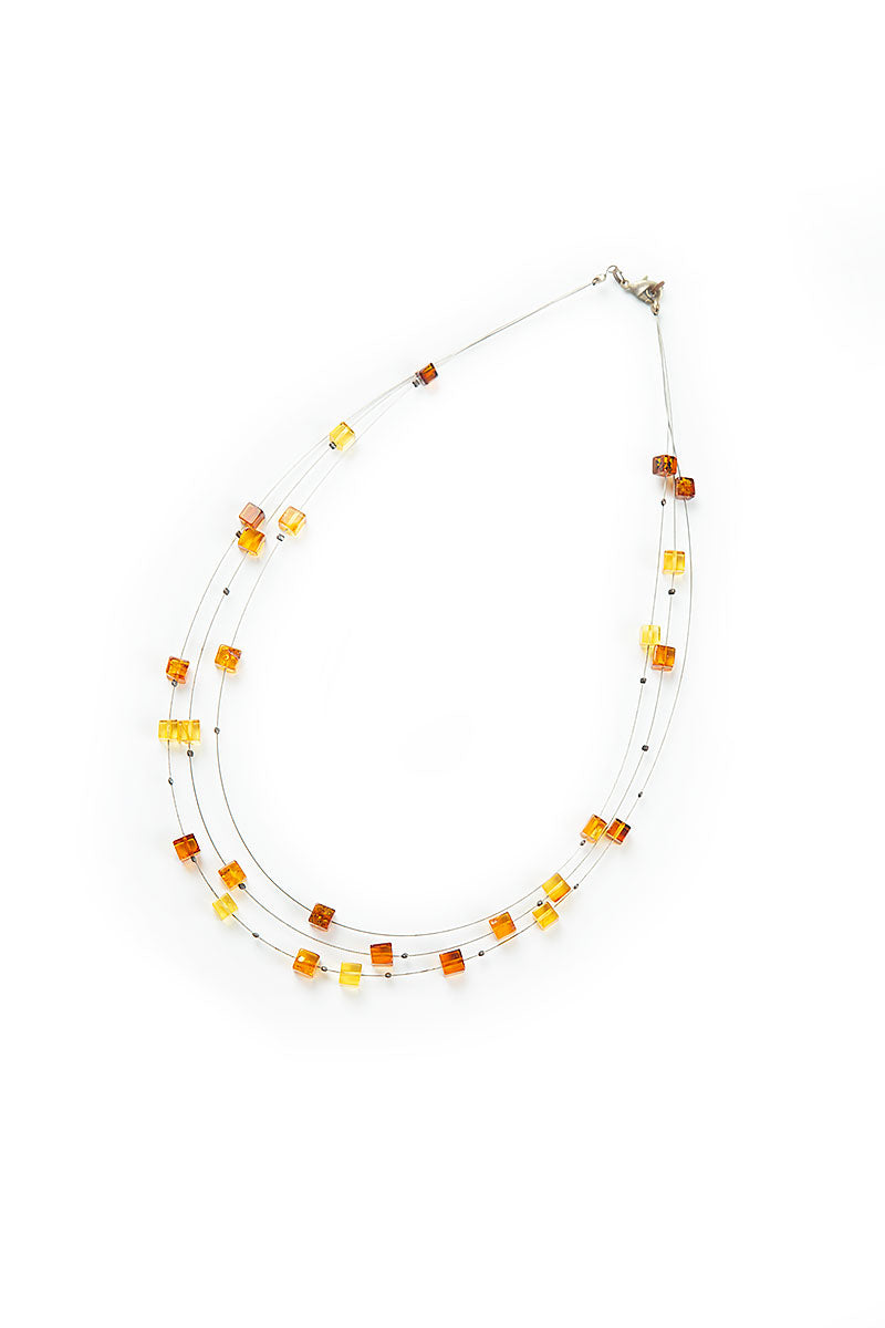 Geometric Amber Bead Necklace 4