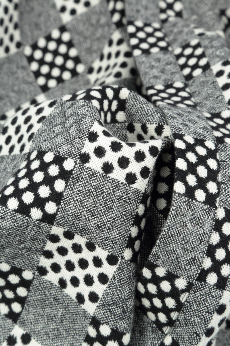 Hooded Collar Dotty Wool Swing Coat 5