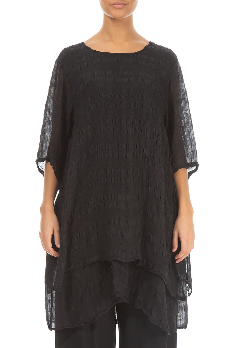 Layered Black Silk Tunic 1