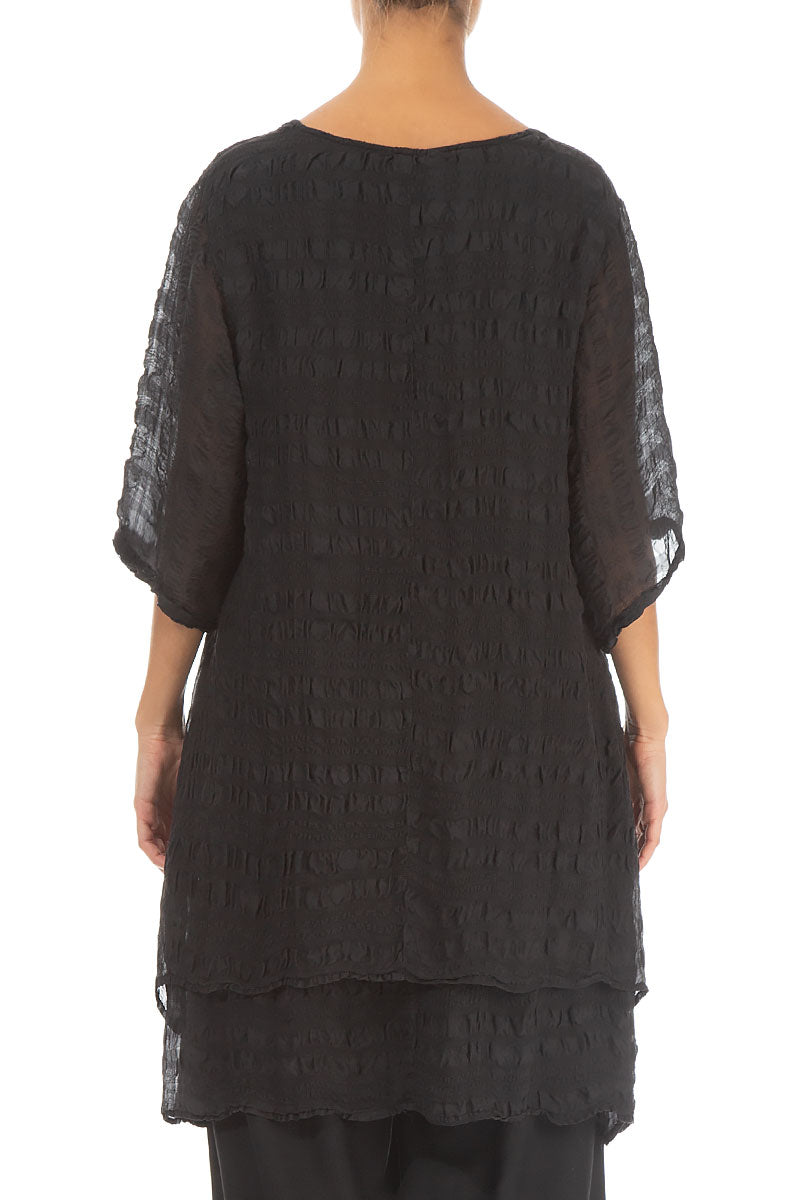 Layered Black Silk Tunic 2