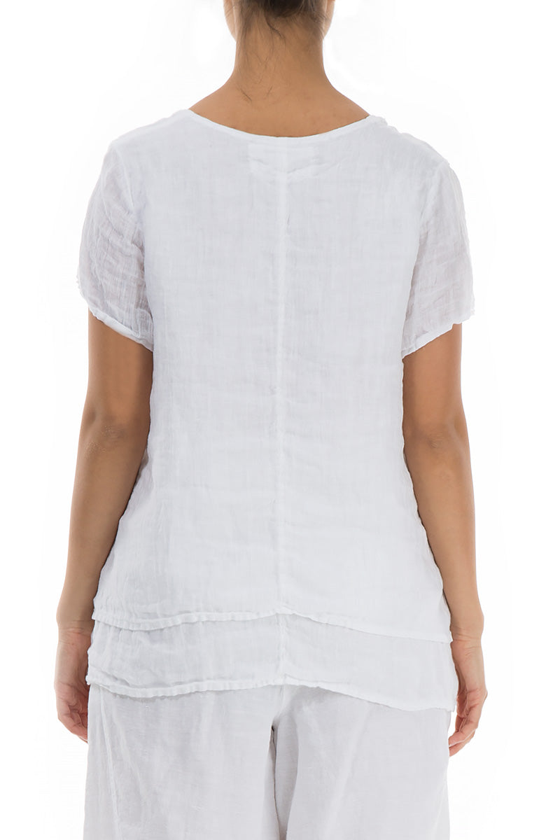 Layered White Linen Blouse - GRIZAS | Natural Contemporary Womenswear