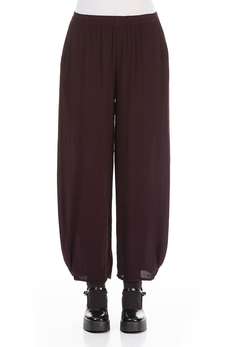 Lightweight Aubergine Viscose Trousers 1