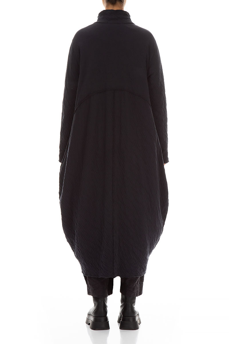 Long Balloon Grey Wavy Cotton Coat 2