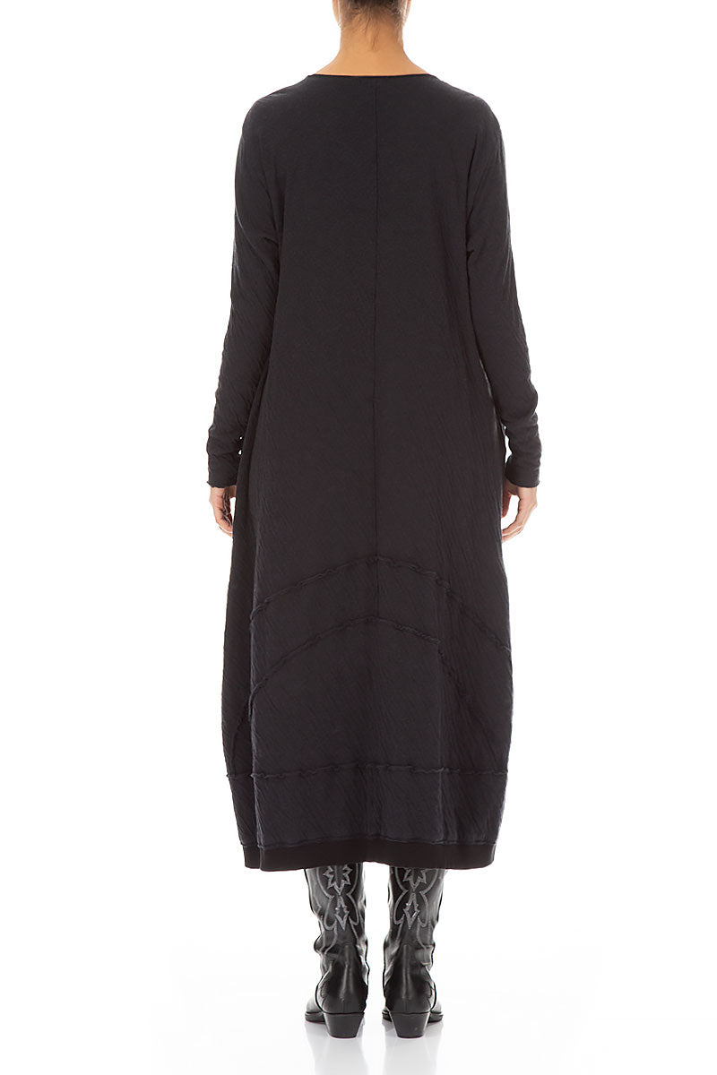 Long Grey Wavy Cotton Dress 2