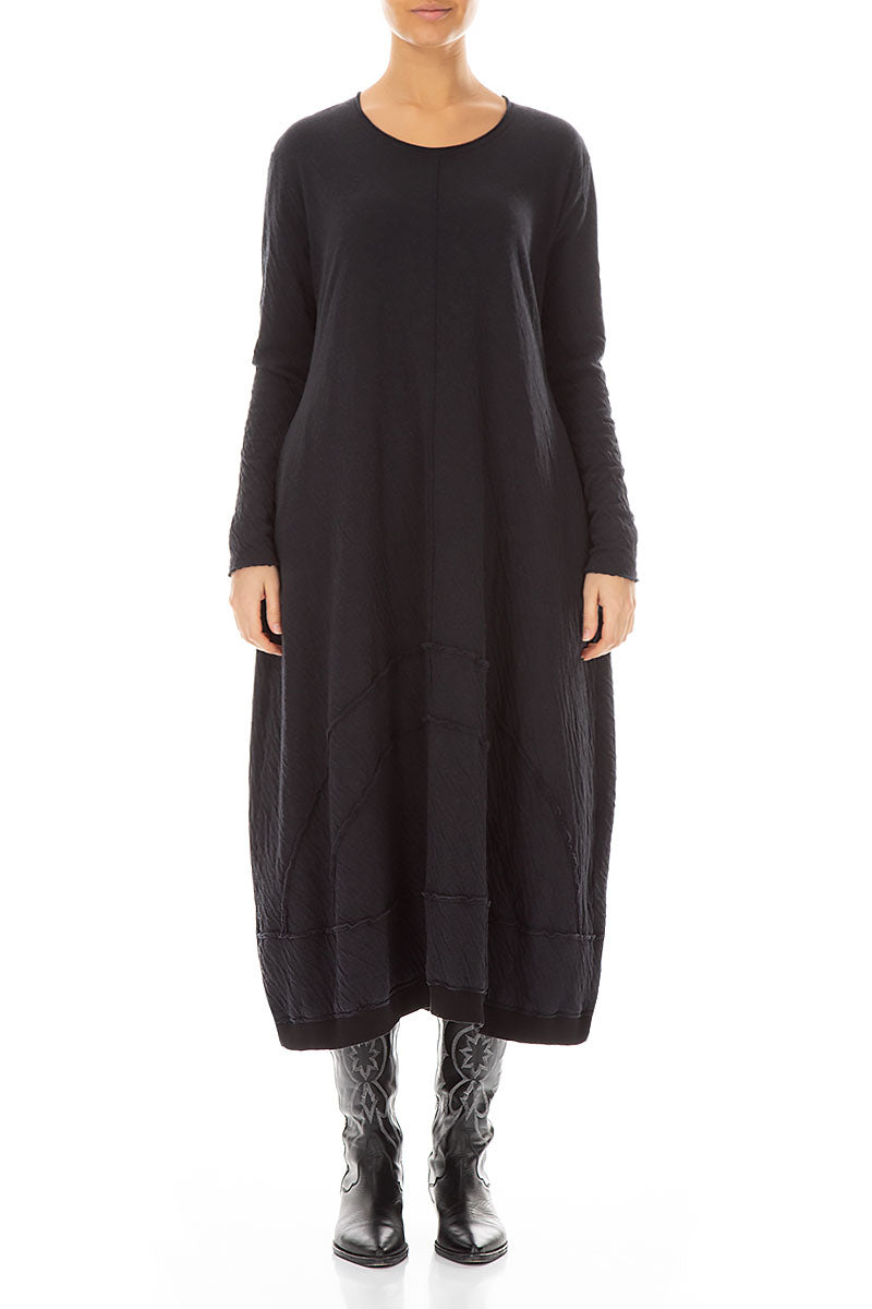 Long Grey Wavy Cotton Dress 1