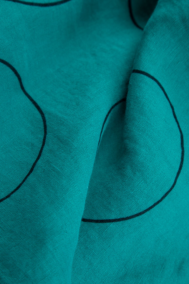 Loose Ocean Bubbles Linen Trousers 5