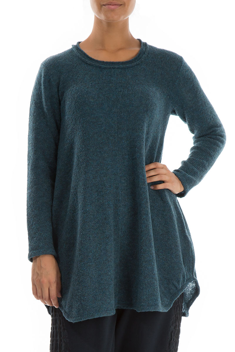 Loose Cosy Teal Wool Sweater 3