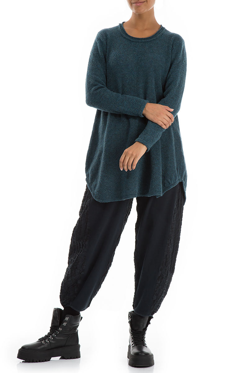 Loose Cosy Teal Wool Sweater 5