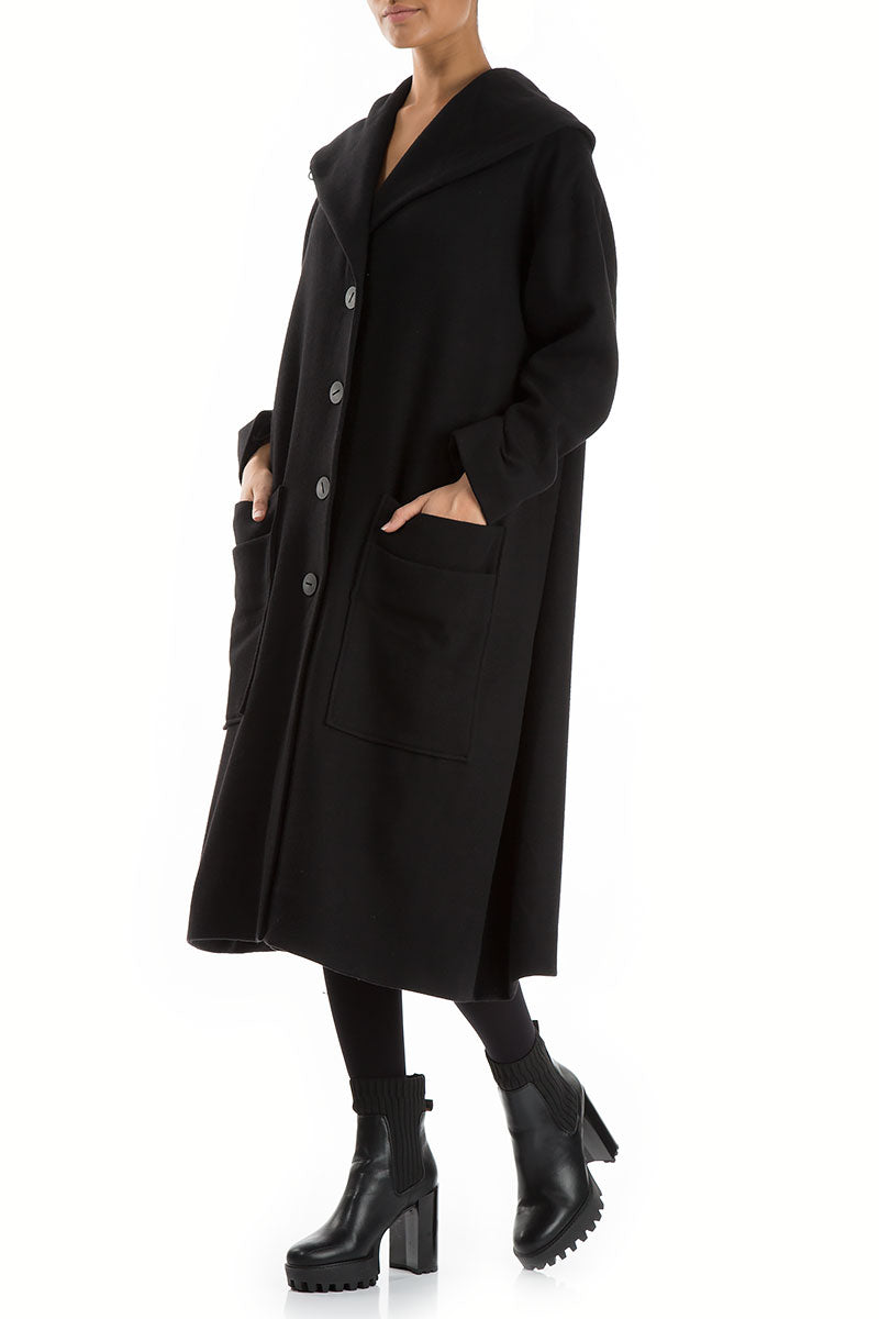 Black Light Wool Swing Coat 5