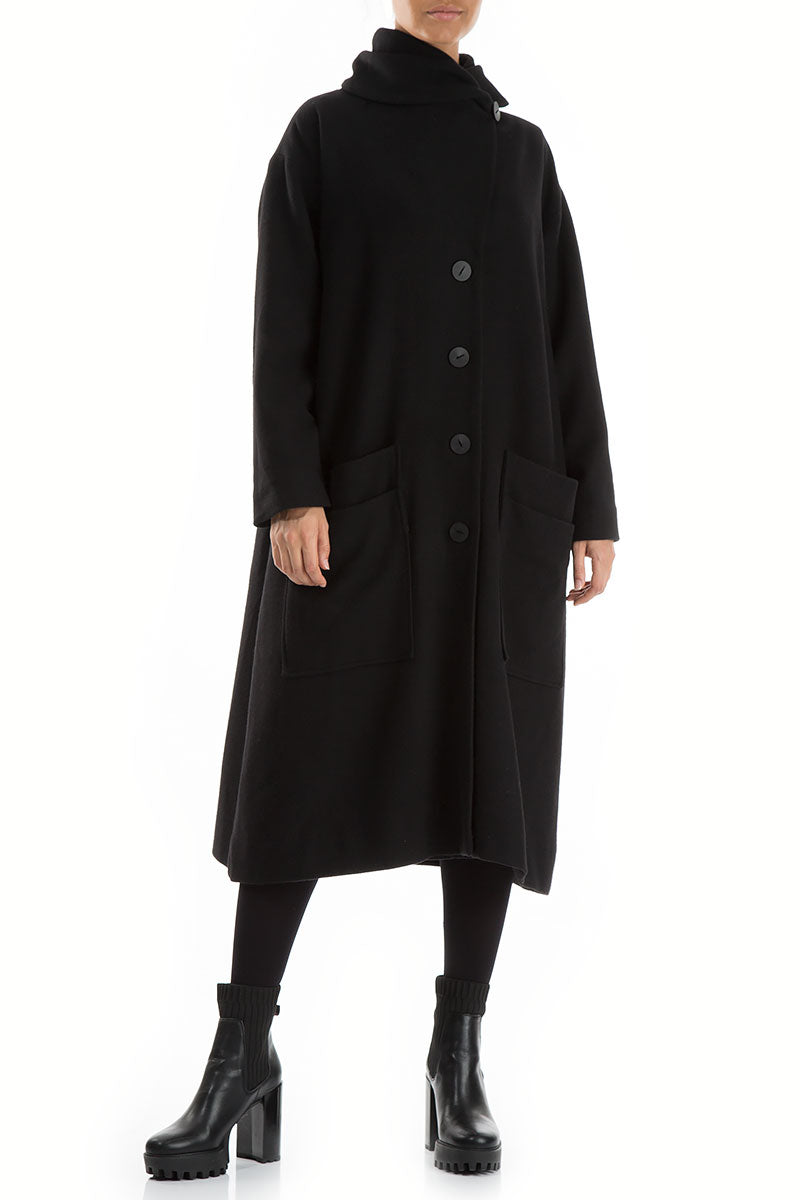 Black Light Wool Swing Coat 4