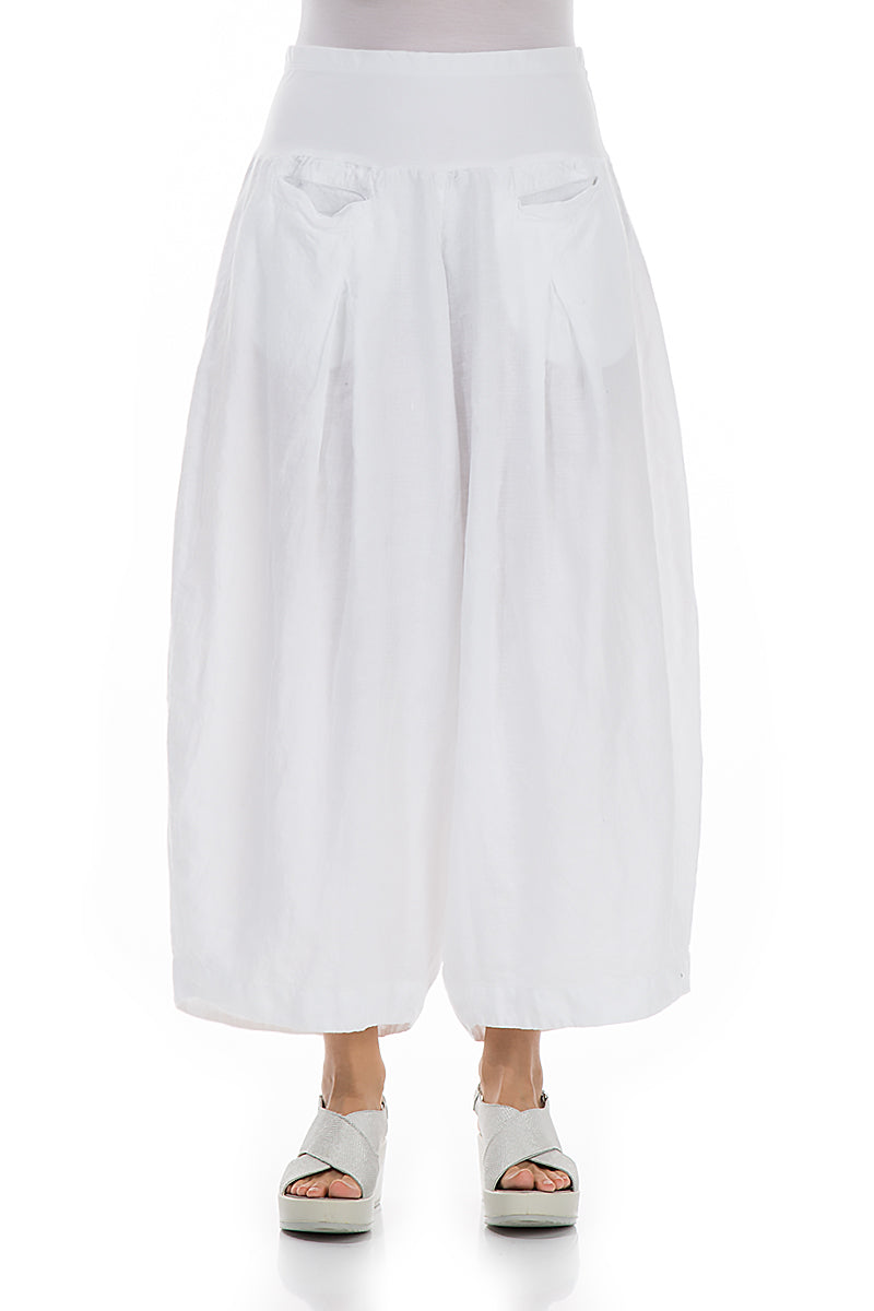 Loose White Linen Trousers 1
