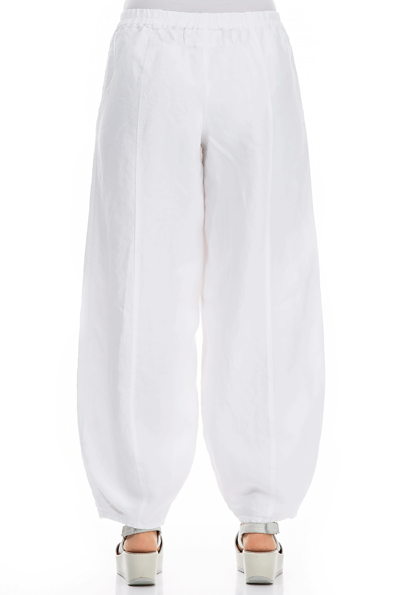 Loose White Linen Trousers 2