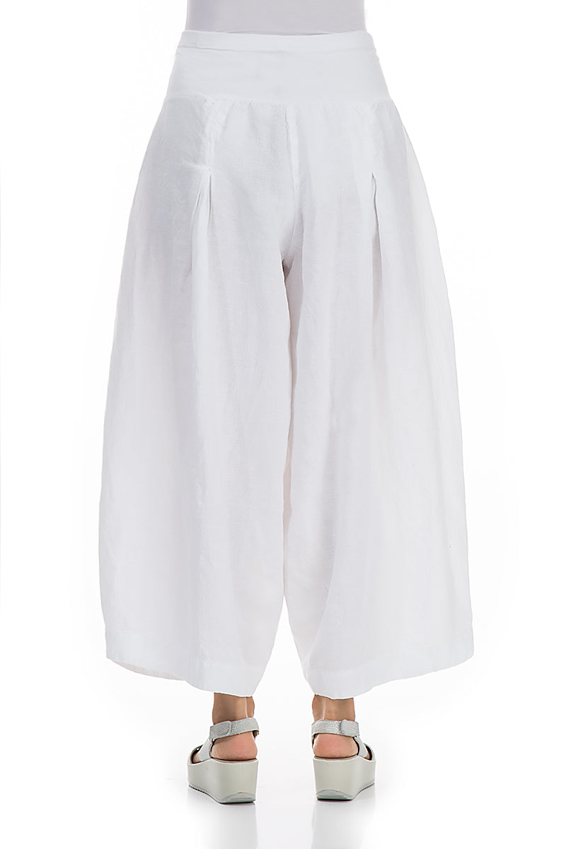 Loose White Linen Trousers 2